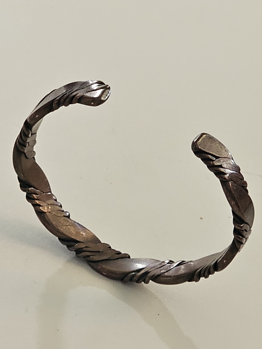 Twisted Rope Design Copper Cuff Bracelet - Picture 3 of 6